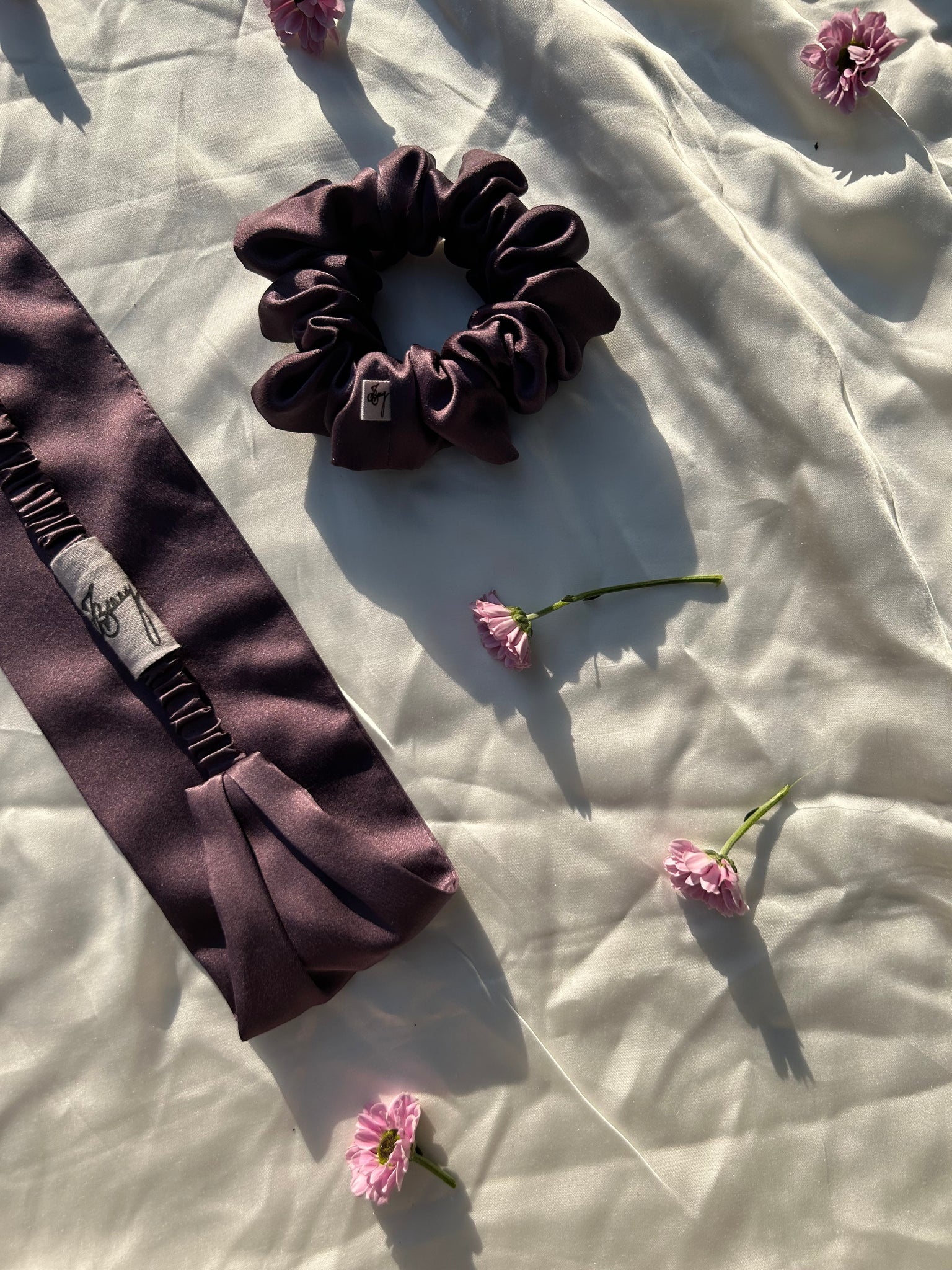 Amethyst Organic Peace Silk Hairband & Scrunchie Gift Set