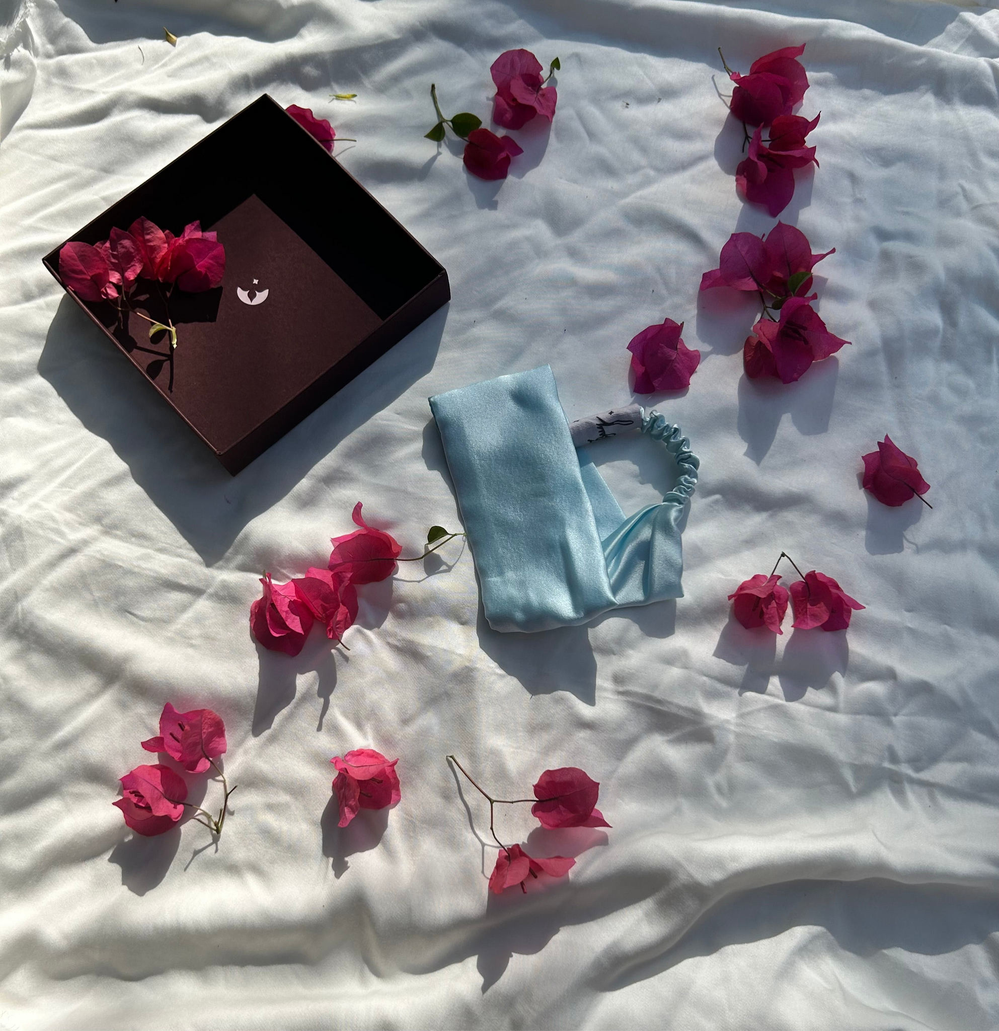 Organic Ahimsa Peace Silk Hair Band- Turquoise Ice