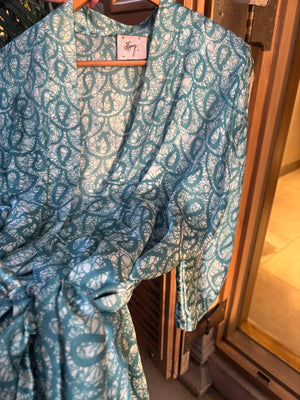 Dream About Me Short Silk Robe: Nautilus Moon