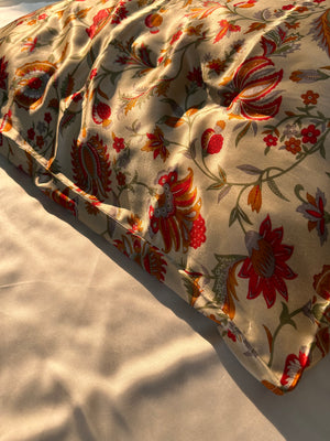 Organic Silk Pillowcase - Amritavarshini Print