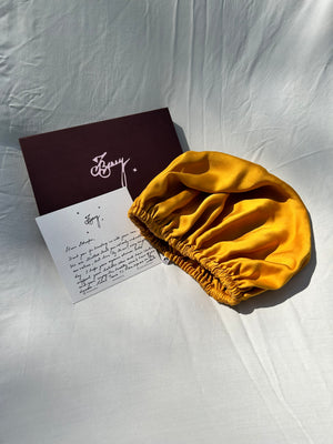 Organic Ahimsa Silk Hair Bonnet: Golden Milk