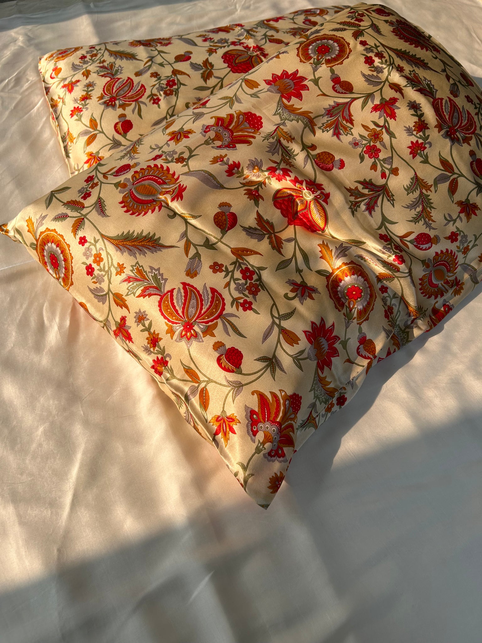 Organic Silk Pillowcase - Amritavarshini Print