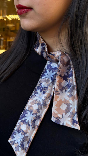 The Tilly Silk Neck Bow / Hair Ribbon/ Handbag Scarf - Helios Print