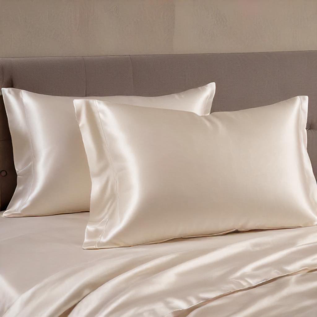 The Decadent Beauty Sleep Set: Natural Ivoire Perlé Organic Ahimsa Peace Silk Bedsheet and Pillowcases
