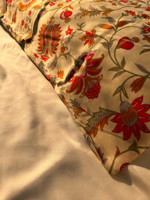 Organic Silk Pillowcase - Amritavarshini Print