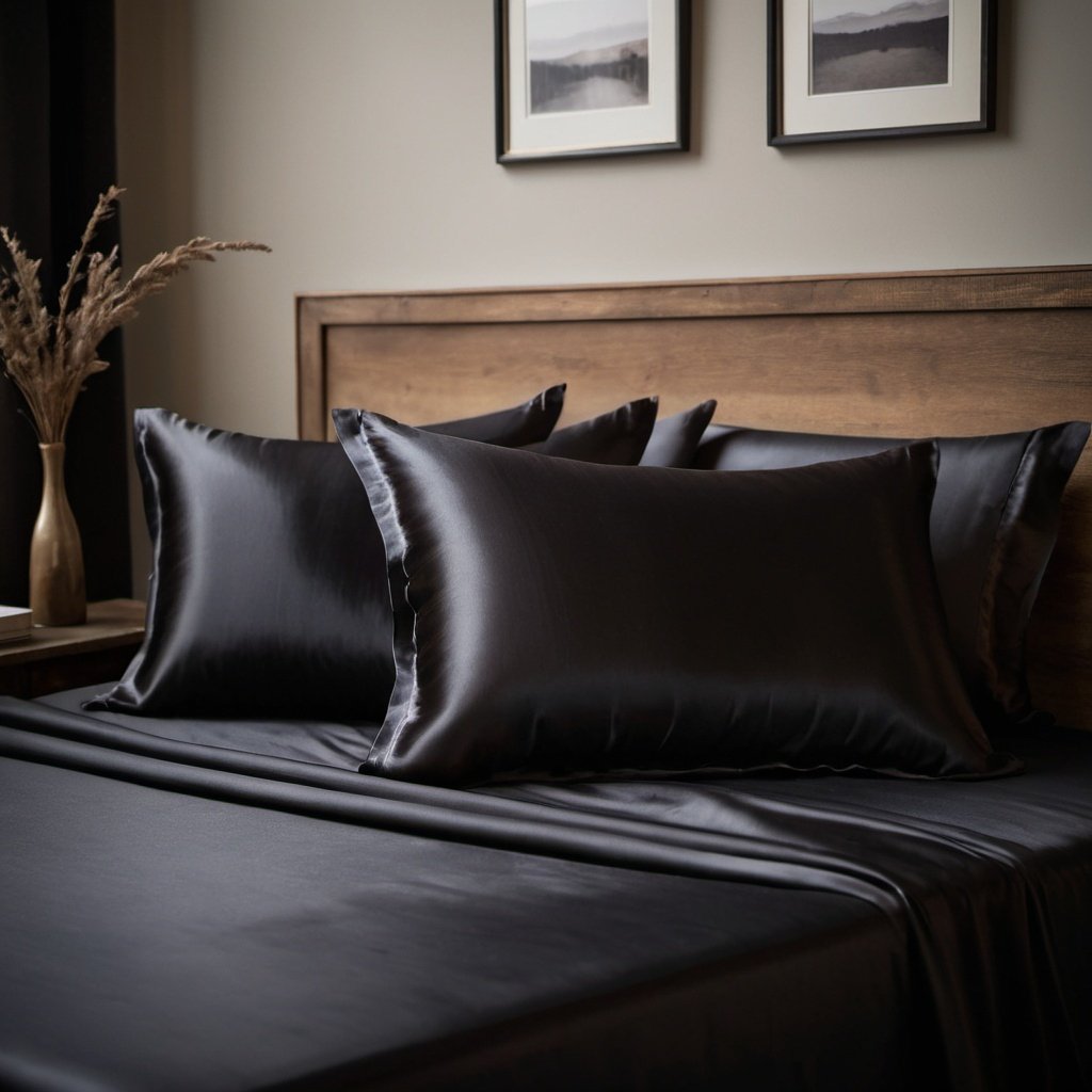 Ebony Noir Organic Peace Silk Pillowcases (Set of 2)