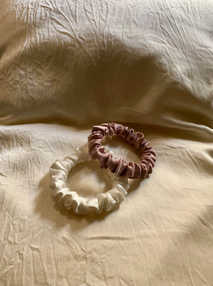 Organic Peace Silk Scrunchies- 002 Mid Sized (Set of 5)