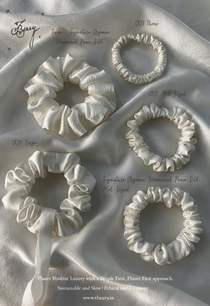 Organic Peace Silk Scrunchies- 002 Mid Sized (Set of 5)