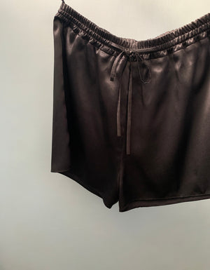 Siro Silk Shorts - Ebony Noir