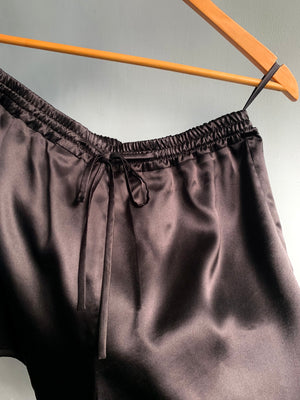 Siro Silk Shorts - Ebony Noir