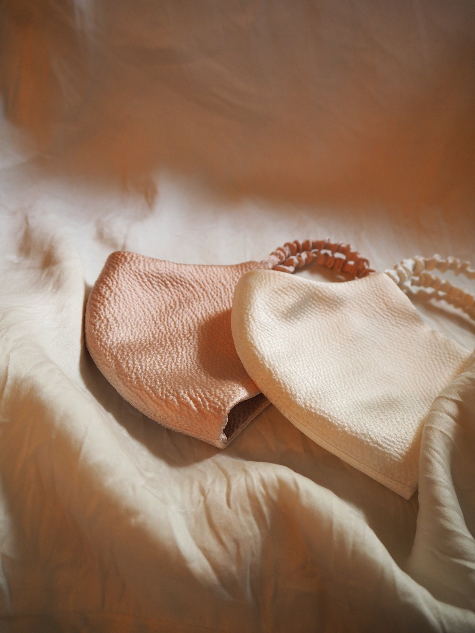 Organic Peace Silk Face Coverings- Boudoir Blush Hammered Silk