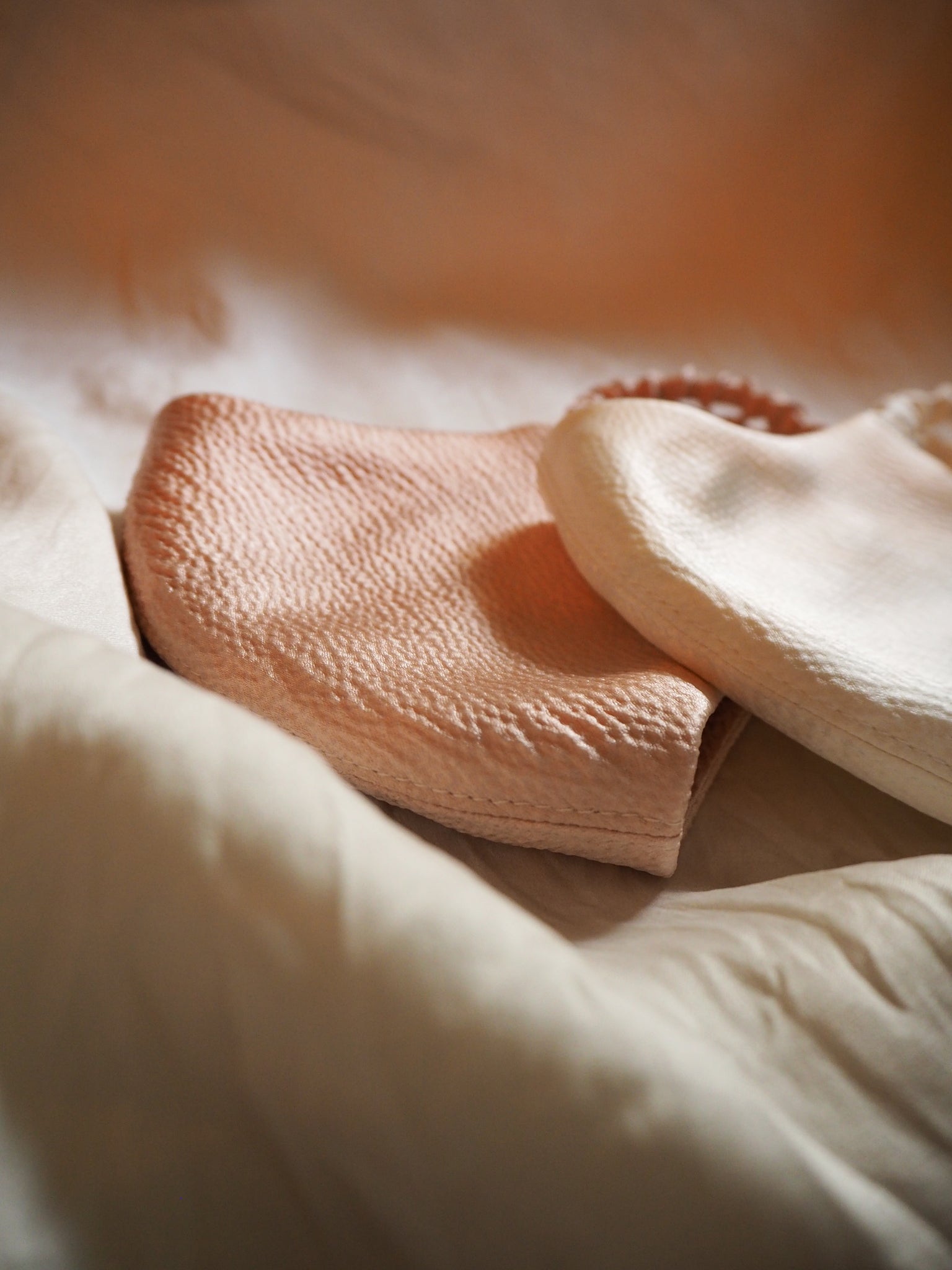 Organic Peace Silk Face Coverings- Boudoir Blush Hammered Silk