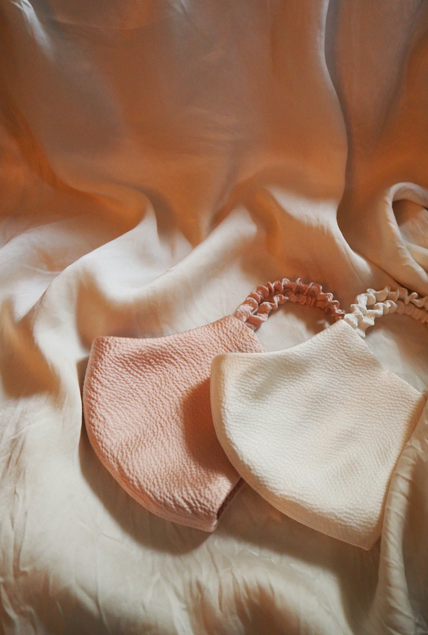 Organic Peace Silk Face Coverings- Boudoir Blush Hammered Silk