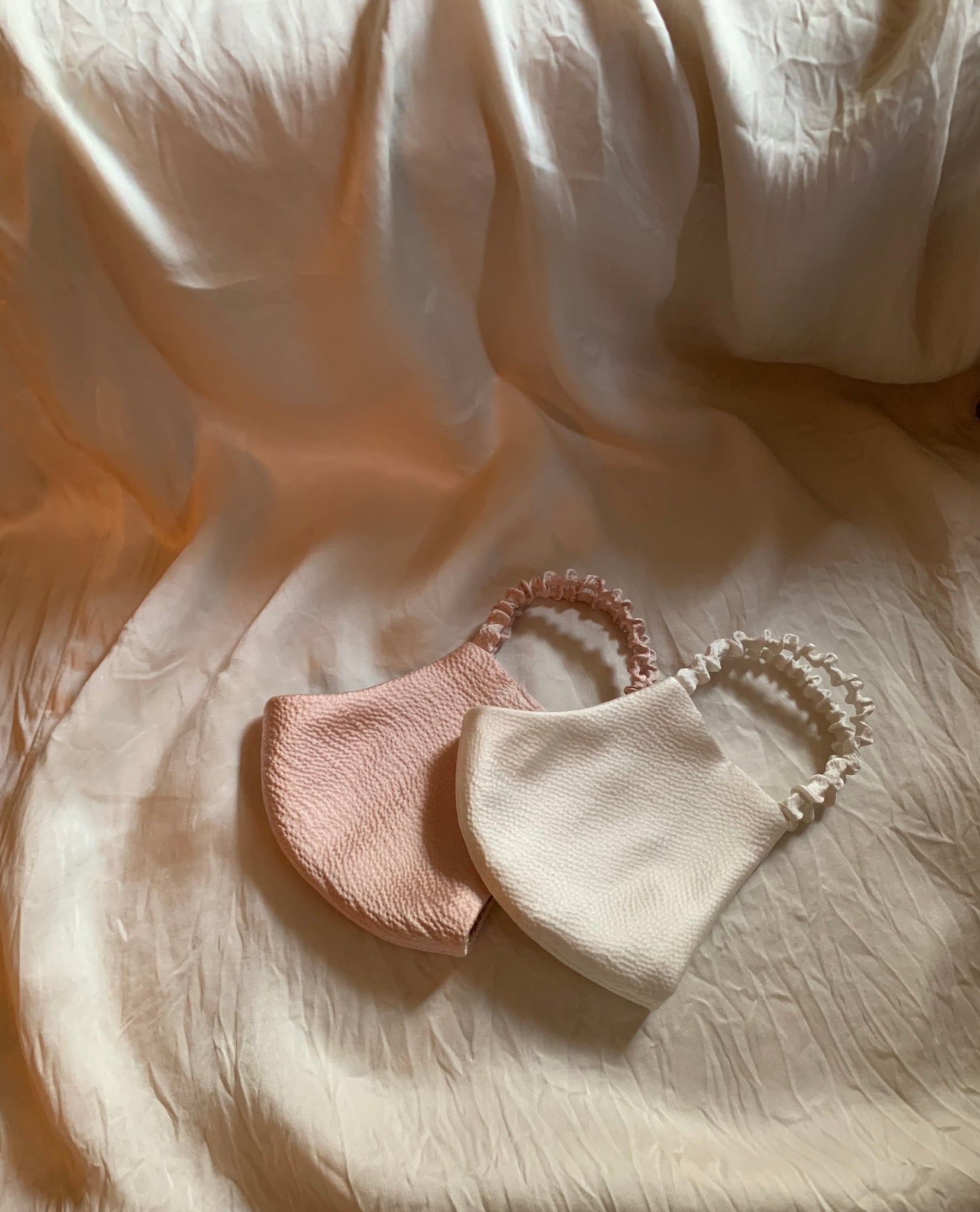 Organic Peace Silk Face Coverings- Boudoir Blush Hammered Silk