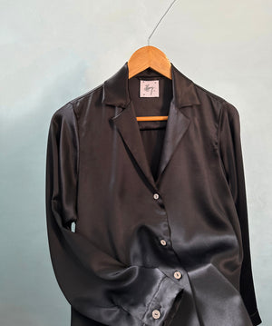 Soleste Silk Blouse: Ebony Noir